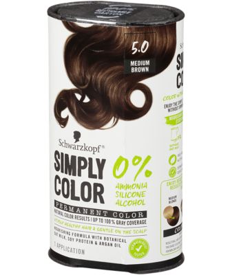 Schwarzkopf Simply Color Permanent Hair Color, 5.0 Medium Brown - 1  application