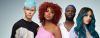Four people wearing a different shade of Color Pop hair color