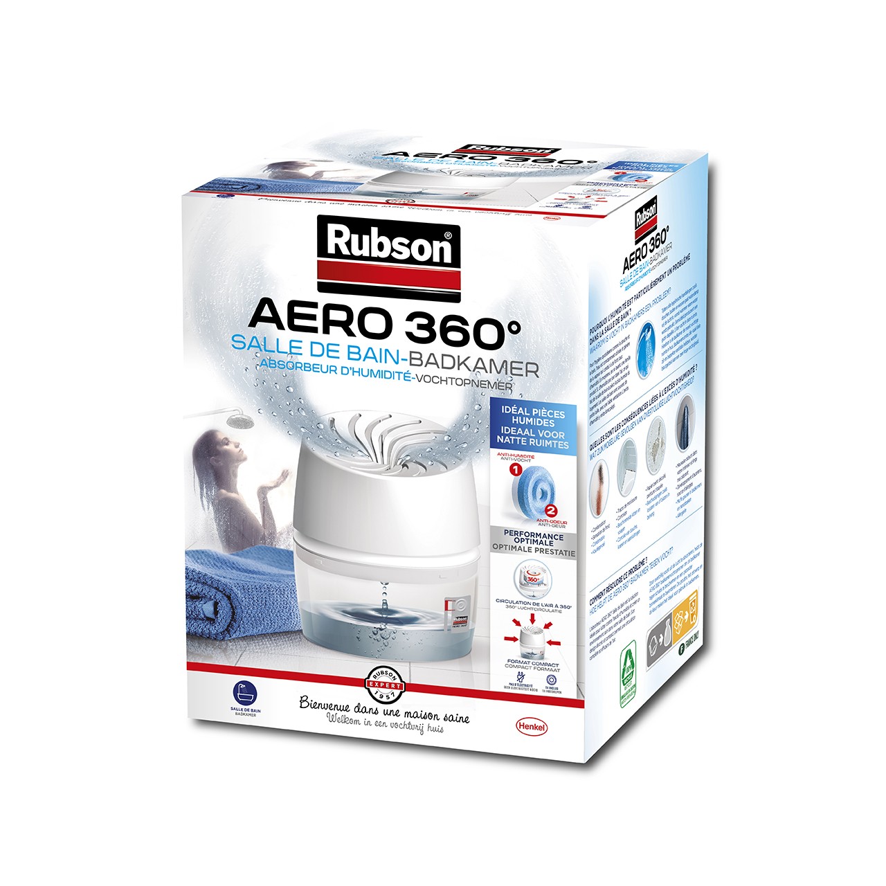 Recharge Aero 360° pour absorbeur d'humidité Rubson - Boite de 4 sur