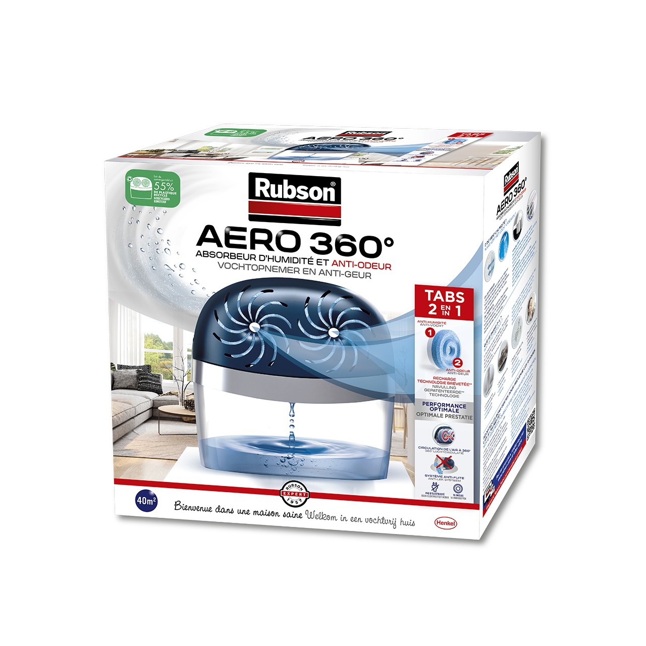 Absorbeur d'humidité Aero 360 - RUBSON - 1091384 