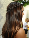 Brunette woman with waterfall hairstyle