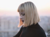 Blonde girl with bangs and bob hairstyle