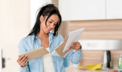 Person reading letter