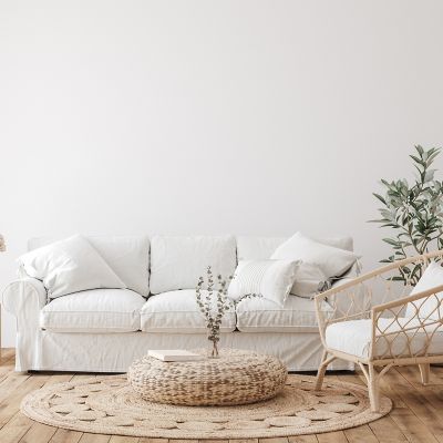 white couch in a living room