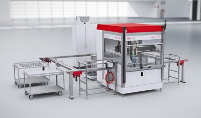 SMART-L dosing cell with circulating single-track conveyor belt system.