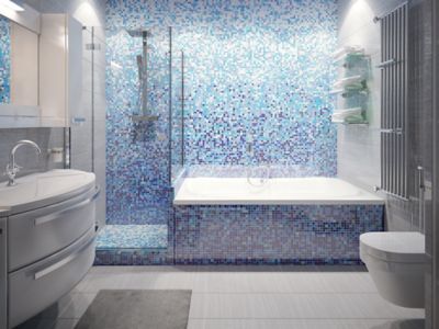 Łazienka w niebieską mozaikę