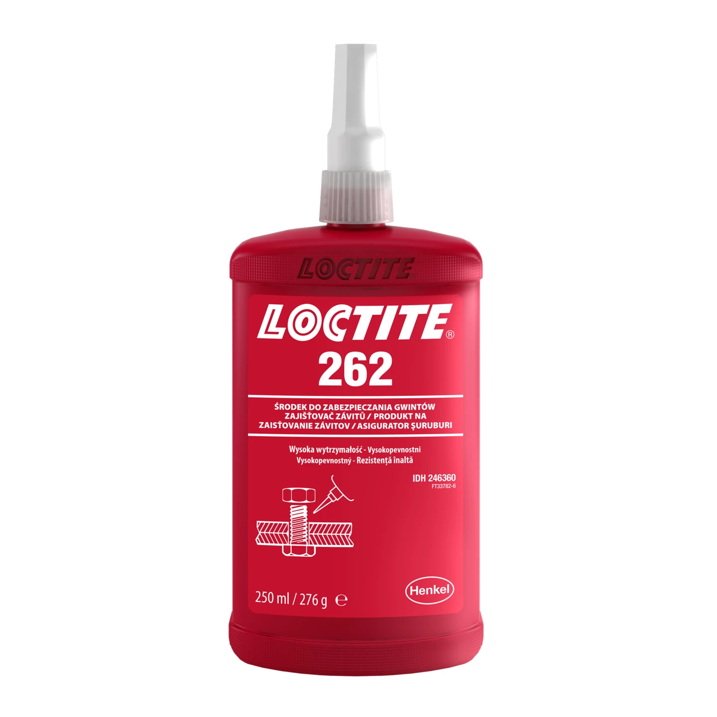 LOCTITE 262 Threadlocker, High Strength - 250ml Bottle (IDH 246360)