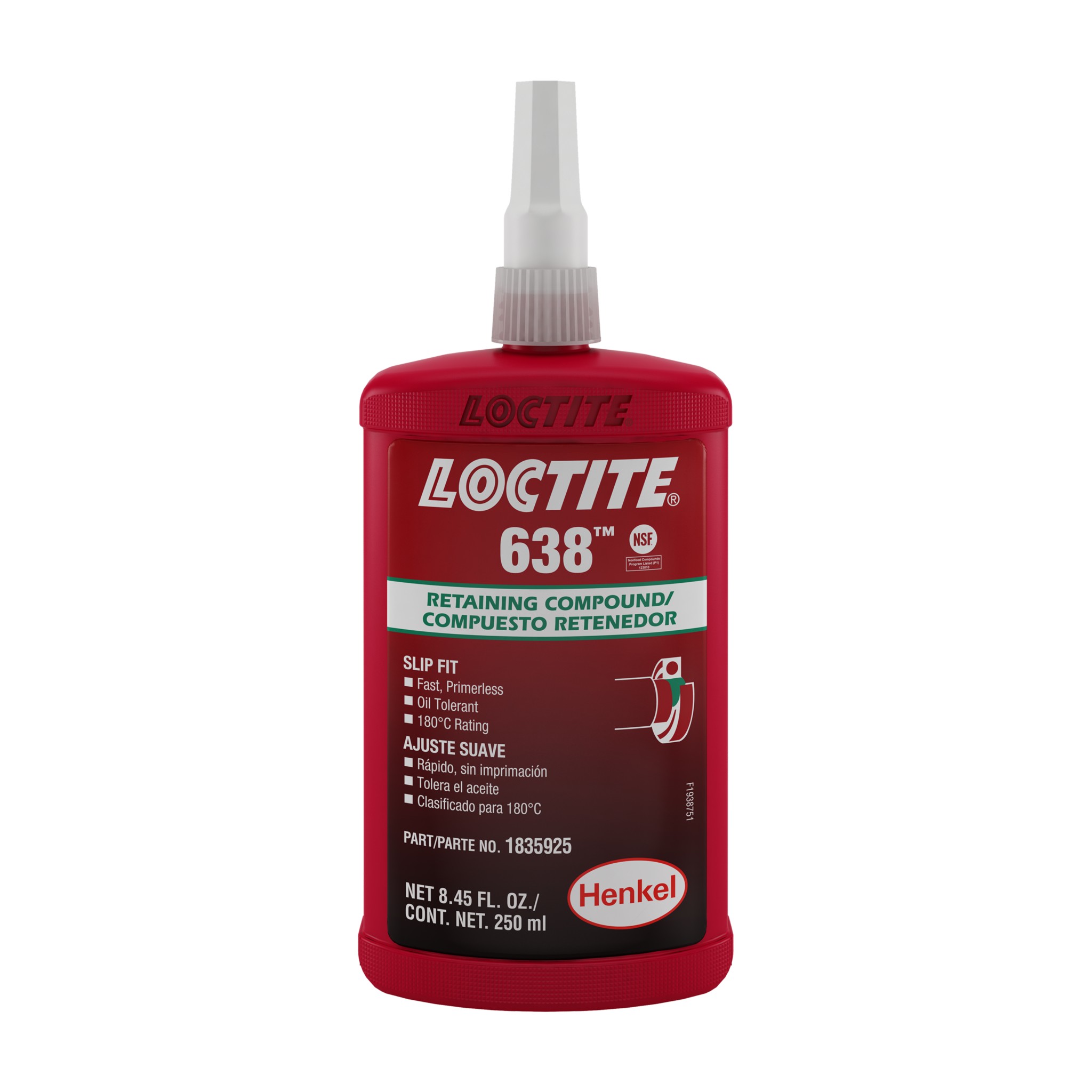 Loctite 638, Retaining Compound for Large Gaps Content 50 ml  ================================================= Actual safety data sheet  from 11.03.2019 on the internet in the section Downloads  ================================================= SKU