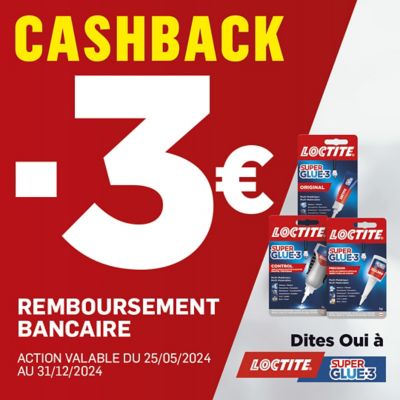 Cashback de 3 euros - Loctite