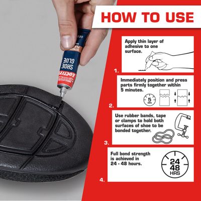 Black Rubber Glue Shoe, Loctite Shoe Glue