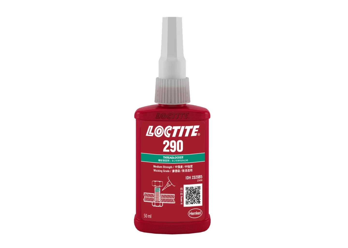 LOCTITE 290 APAC 50ml bottle with QR code(IDH 232085)