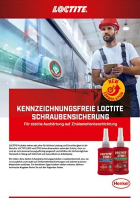 Flyer für kennzeichnungsfreie anaerobe Schraubensicherungen 