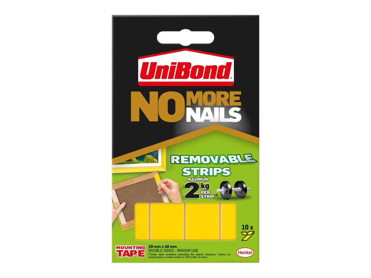 UniBond No More Nails Removable Strips Pack of 10 NEW & SEALED 