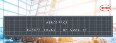 Airport waiting area with departure board showing the name of the article: Aerospace Expert Talks - On Quality