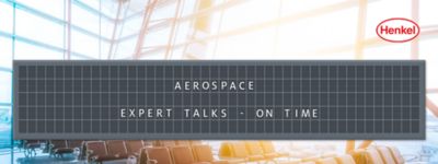 Airport waiting area with departure board showing the name of the article: Aerospace Expert Talks - On Time