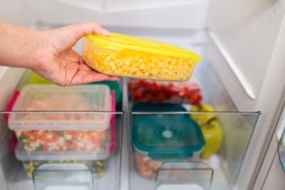 Storing food in kitchen