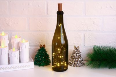 Re-using glass bottles wine bottle with lights