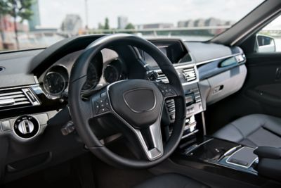 Black interior of a car