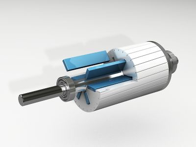 Illustration of Henkel's magnet bonding technology on a rotor