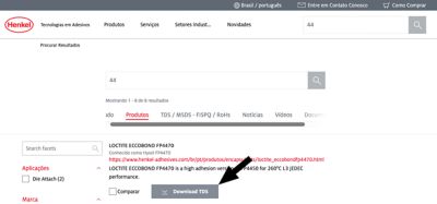 exemplo de download de uma ficha técnica