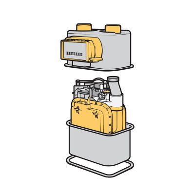 Cutaway of a water meter