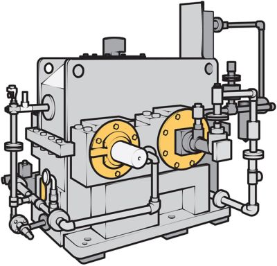 cutaway of a gearbox