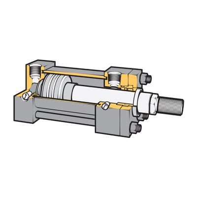 Cutaway of  a valve, actuator, fitting
