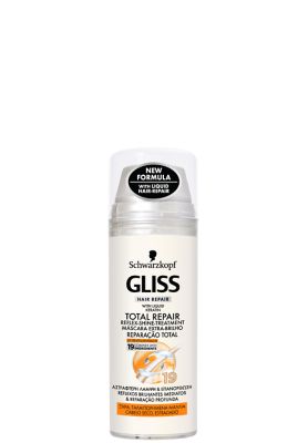 Gliss Total Repair Haarmaske – Extra-Brillo 150 Ml, Für Trockenes, Geschädigtes Haar, Ohne Ausspülen