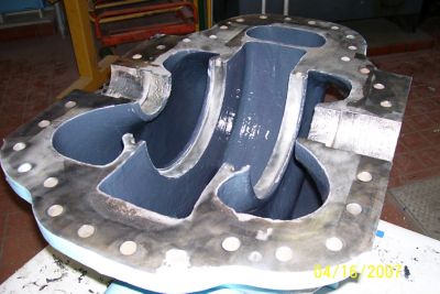 Picture of pump cutaway with protective coatings