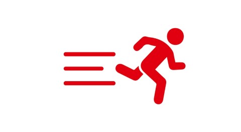 红色跑步者图标