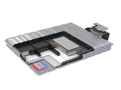 Illustration of the interior sections of a battery pack