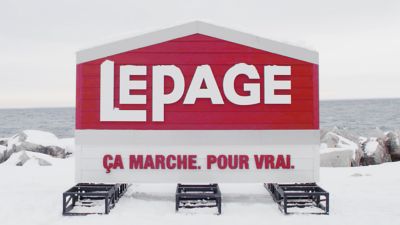 lepage Ça marche Pour vrai logo with sea background