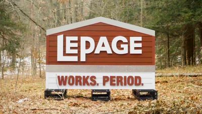 lepage works period logo in forest