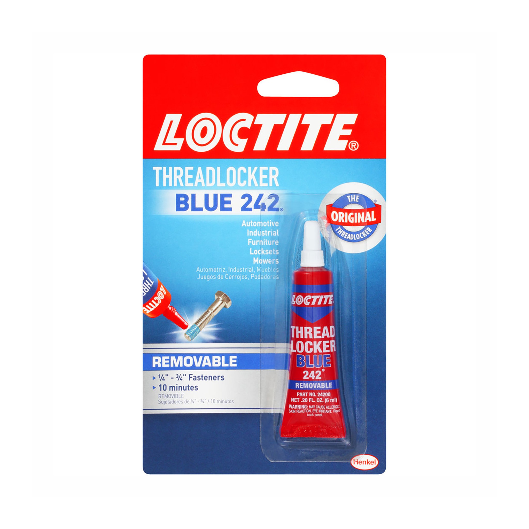 Henkel 24231 LOCTITE 242 Blue Medium Strength & Viscosity