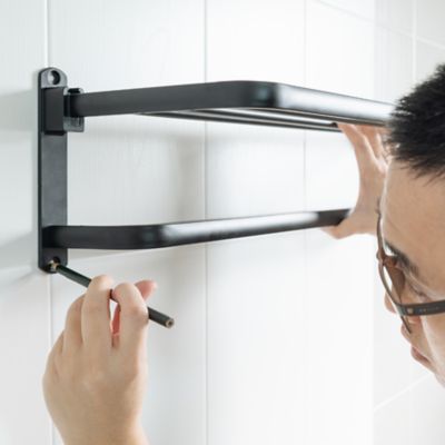 Attaching a towel bar