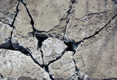 A cracked concrete surface