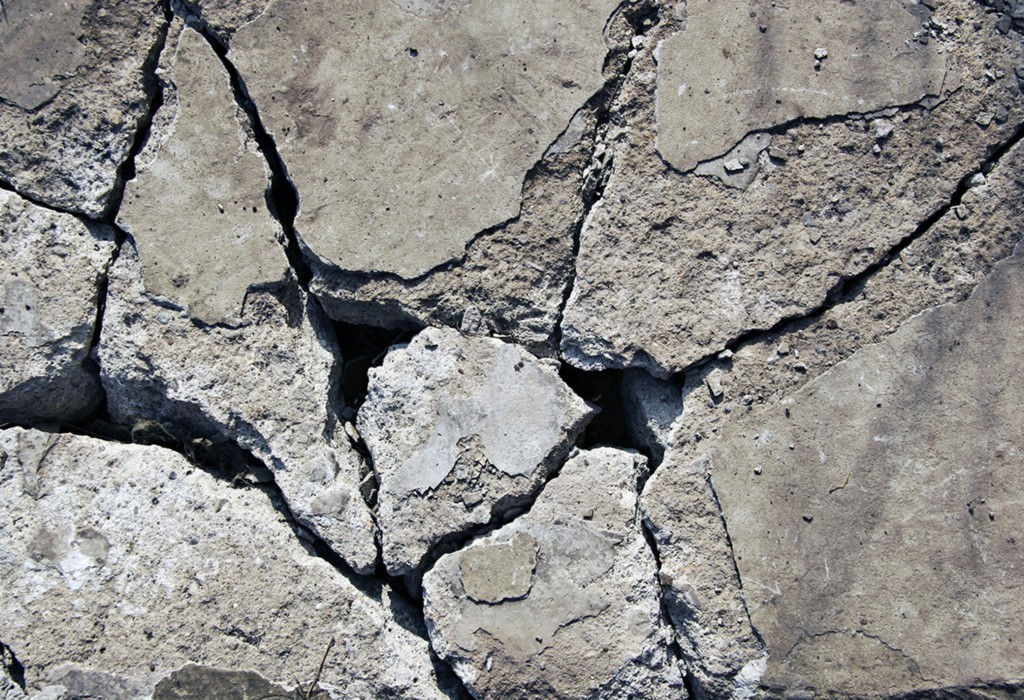 cracked cement