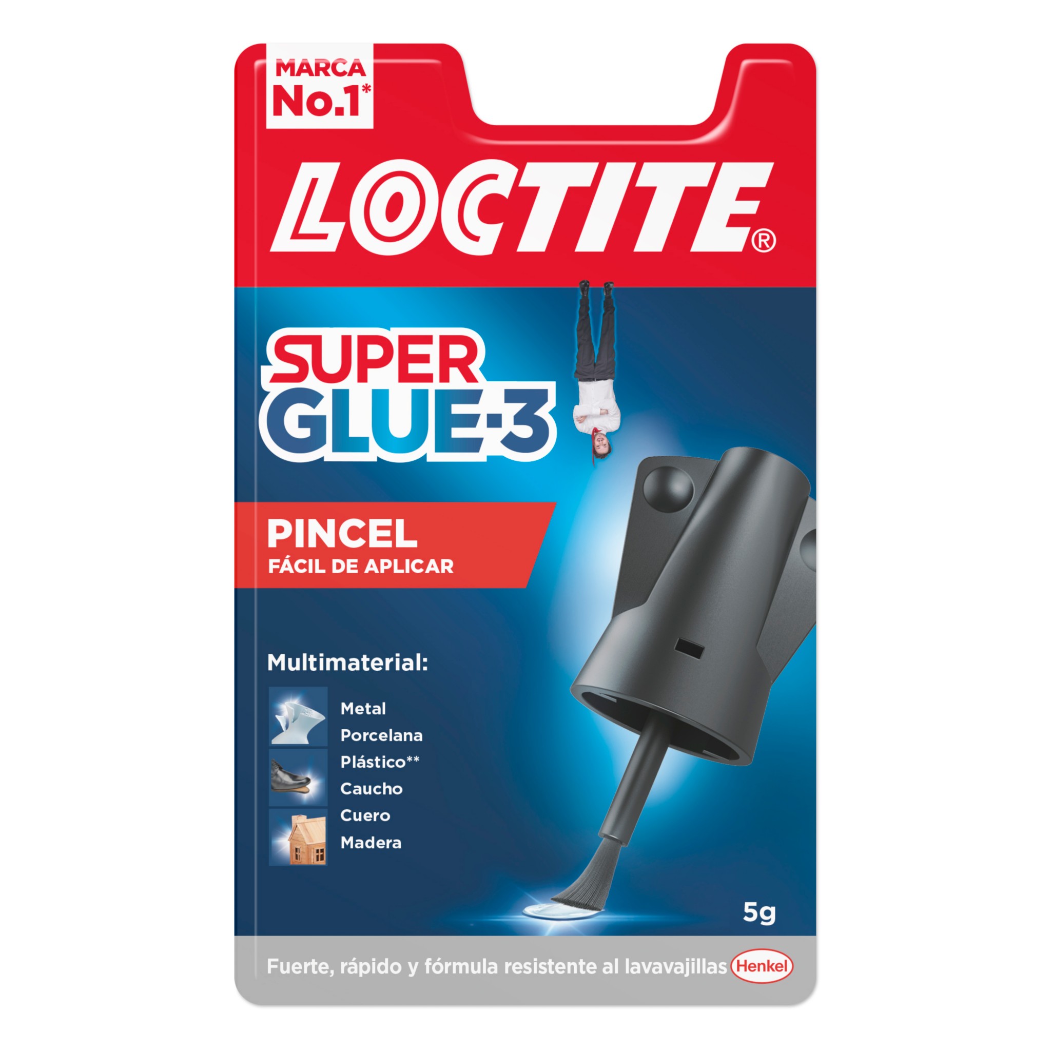 Loctite Super Glue, Pegamento con Pincel Aplicador, 6x5g, Transparente