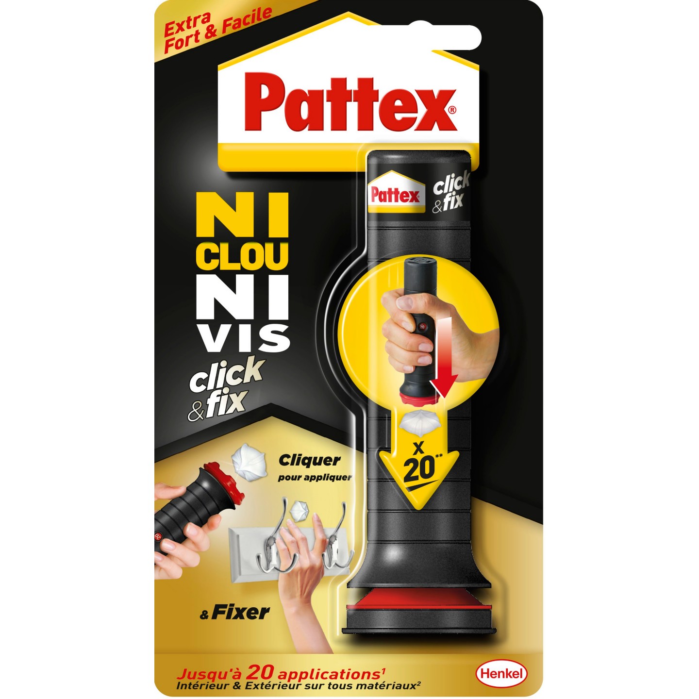 PATTEX Colle de fixation PATTEX Ni clou ni vis, 290 gr transparent pas cher  