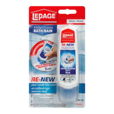 LePage Re-NEW 280mL de mastic silicone blanc spécial pour la