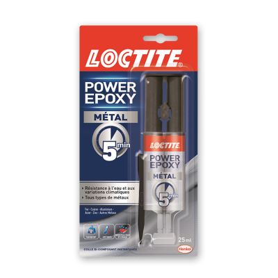 COLLE LOCTITE EPOXY METAL POWER 25 ML métal fer acier inox zinc aluminium