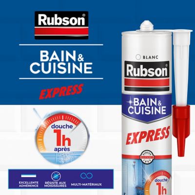 Rubson Bain & Cuisine RE-NEW, mastic sanitaire blanc à base de silicone, 1  x 100 ml & Outils Enlève Joint - permet d'éliminer facilement tout type  d'ancien joint : : Bricolage