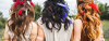 three girls with festival hairdos