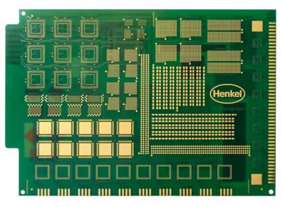 Photo of advanced pcb test board designed to evaluate and qualify  different solder paste formulations to determine the best solder material for current and future processes and applications including component miniaturization and  finer particle size solders