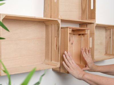 installing wooden shelves