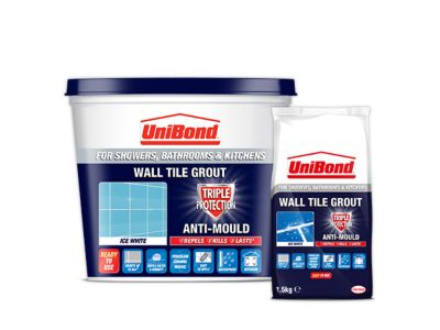 Cream Grey Or White UniBond Quick Grout Triple Anti-Mould Protection 