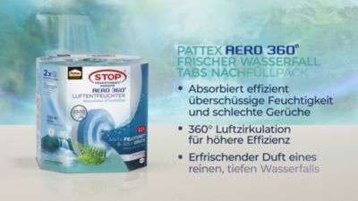 Pattex luchtontvochtiger AERO 360° Neutral Tabs navulverpakking, vermindert vocht en nare geurtjes, 4x 450 g navultabletten voor luchtontvochtiger AERO 360