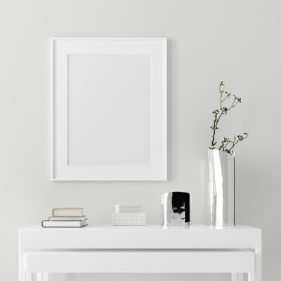 white picture frame on a wall